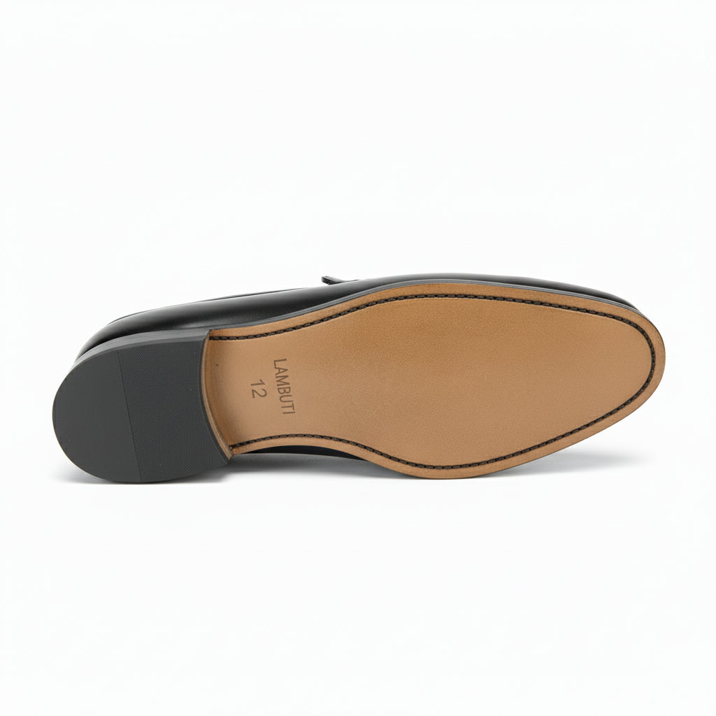 sole-view - Men's Black Leather Moccasins