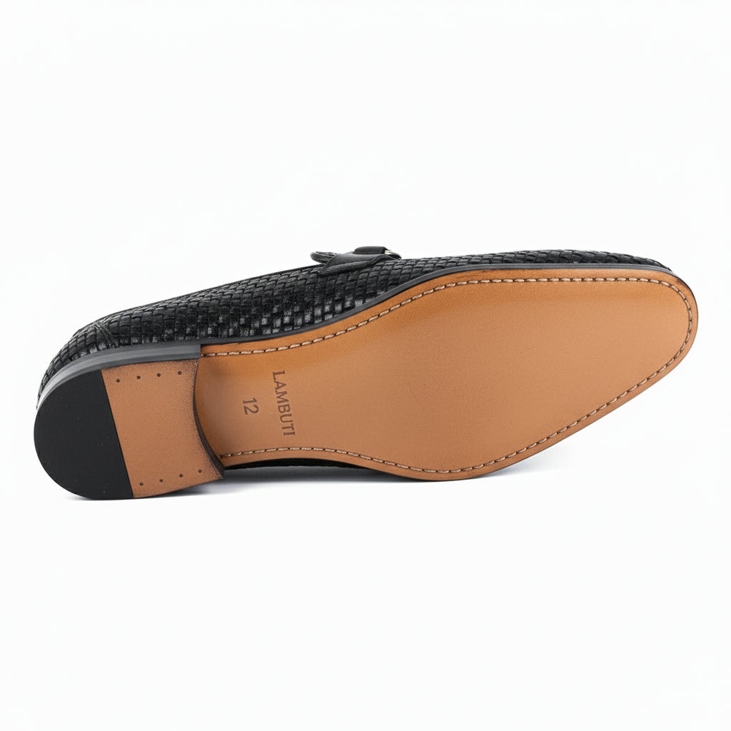 sole-view - Men's Black Leather Moccasins