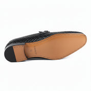sole-view - Men's Black Leather Moccasins