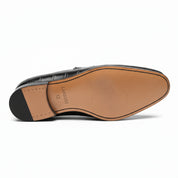 sole-view - Men's Black Leather Moccasins