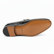 sole-view - Men's Black Leather Moccasins