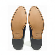 sole-view - Men's Black Leather Oxford Shoes with Classic Lace-Up