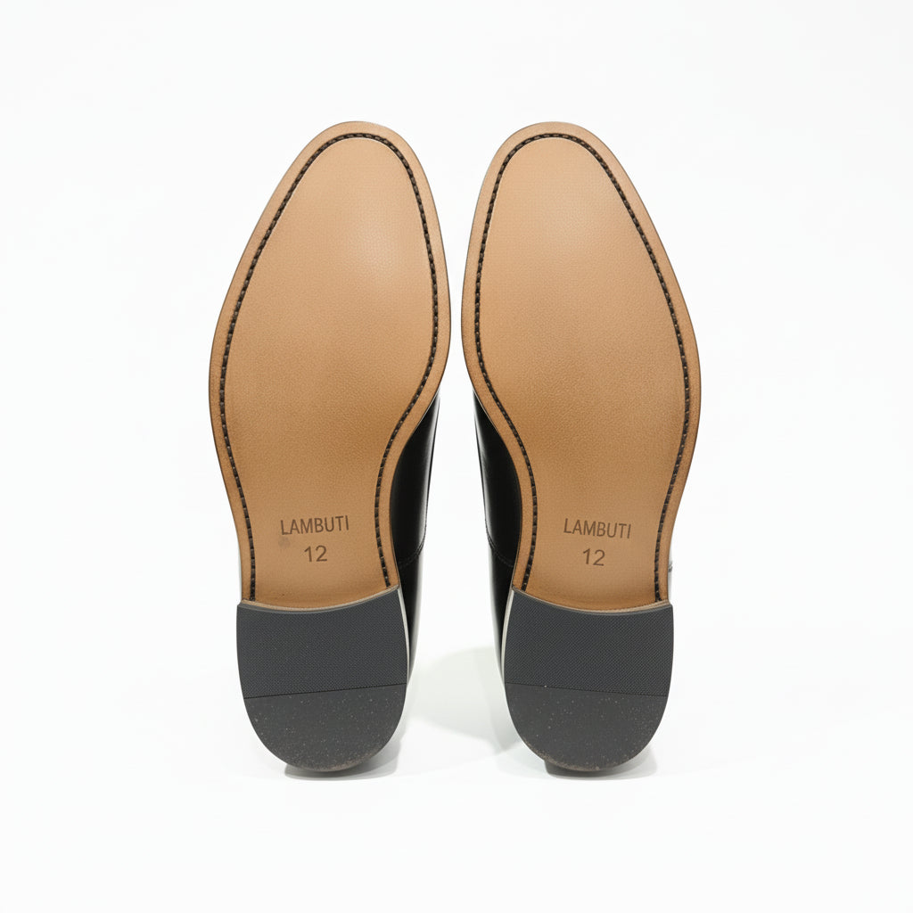 sole-view - Men's Black Leather Oxford Shoes