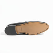 sole-view - Men's Black Leather Tassel Moccasins