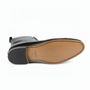 sole-view - Men's Black Leather Tuxedo Boots