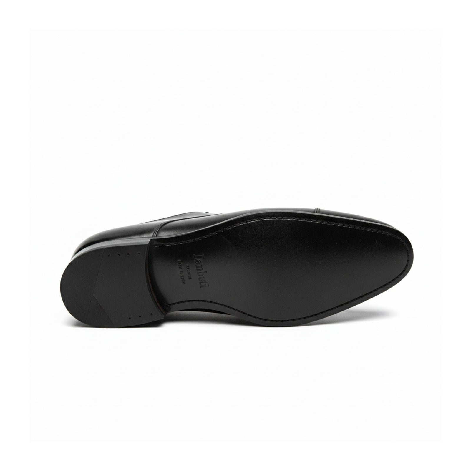 sole-view - Men's Black Leather Tuxedo Oxford Shoes
