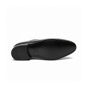 sole-view - Men's Black Leather Tuxedo Oxford Shoes