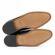 Men's Black Oxford Leather Dress Shoes - sole-view