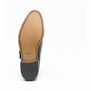 sole-view - Men's Black Suede Dress Shoes with Buckle Detail