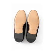 sole-view - Men's Black Velvet Loafers with Leather Details