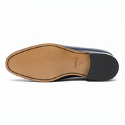 sole-view - Men's Blue Leather Oxford Brogue Shoes
