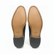 sole-view - Men's Blue Leather Wing Tip Brogue Boots