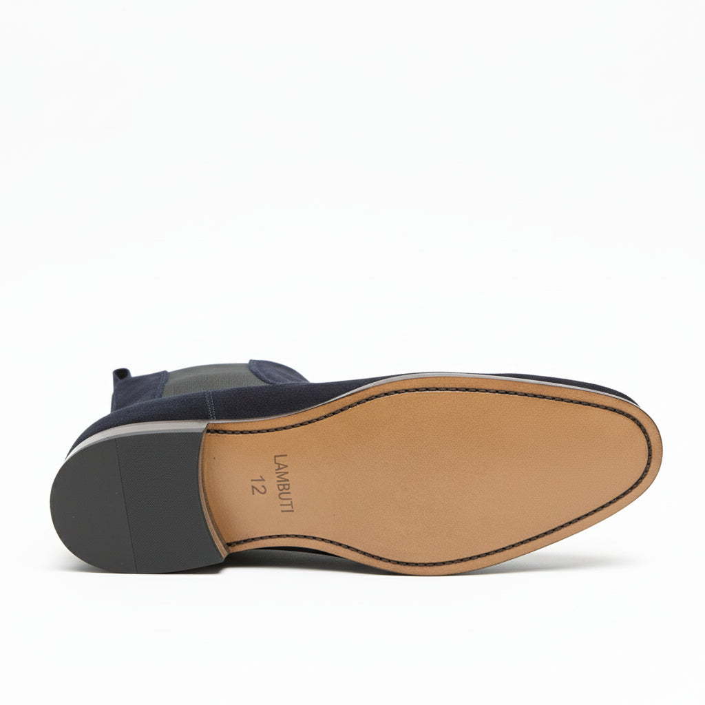 sole-view - Men's Blue Suede Chelsea Boots