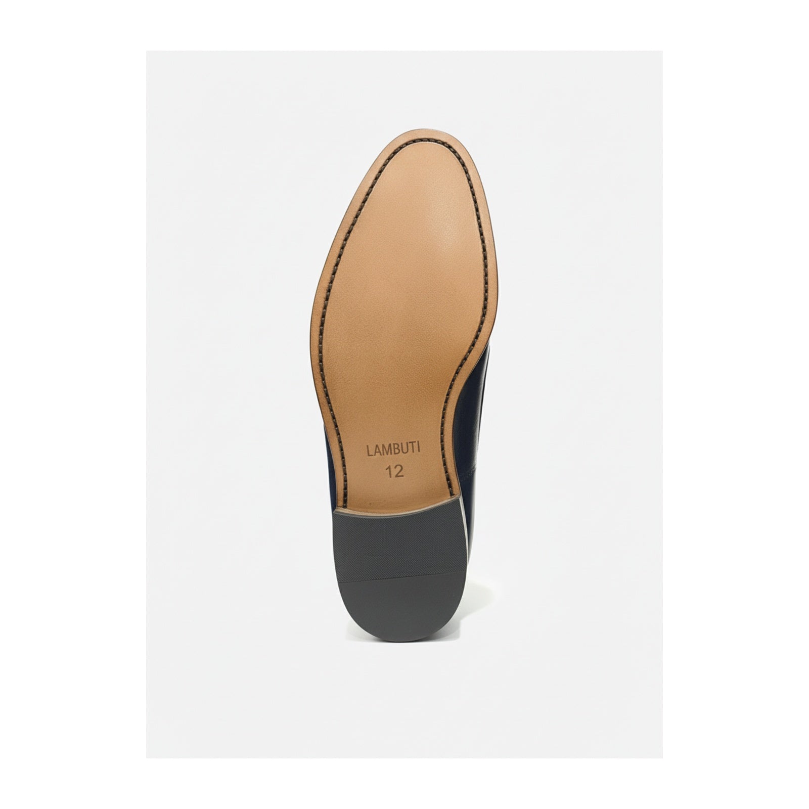 sole-view - Men's Blue Suede Moccasins with Leather Sole
