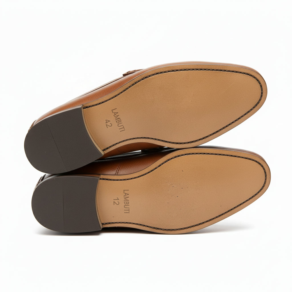 sole-view - Men's Brown Casual Loafer Suede Shoes