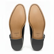 sole-view - Men's Brown Genuine Leather Buckle Dress Shoes
