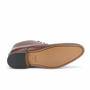 sole-view - Men's Brown High Ankle Leather Boots