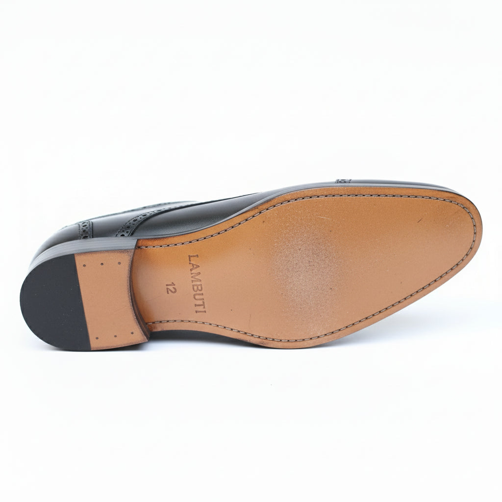 sole-view - Men's Brown Leather Brogue Dress Shoes