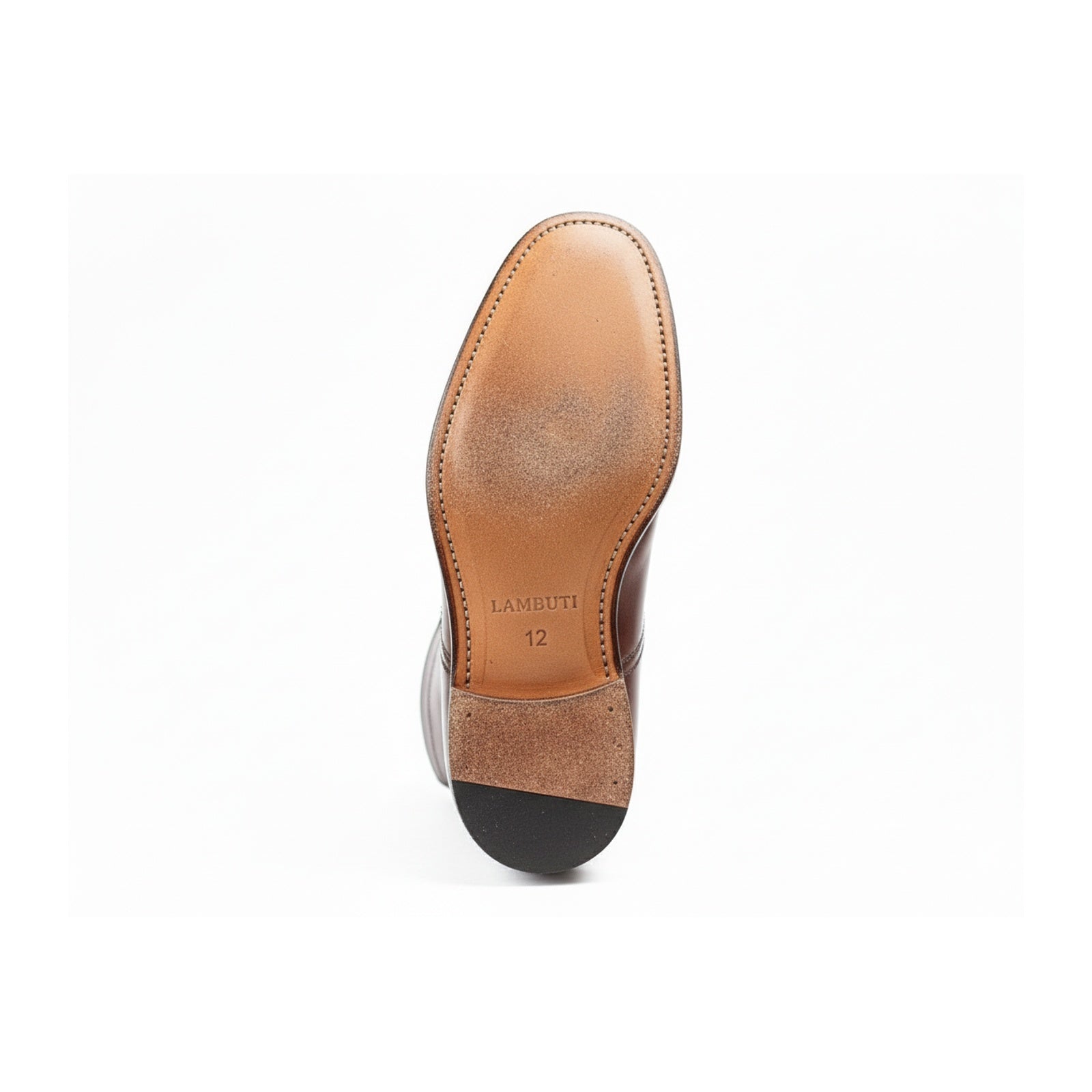 Men's Brown Leather Cap Toe Ankle Boots - sole-view
