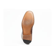 Men's Brown Leather Cap Toe Ankle Boots - sole-view