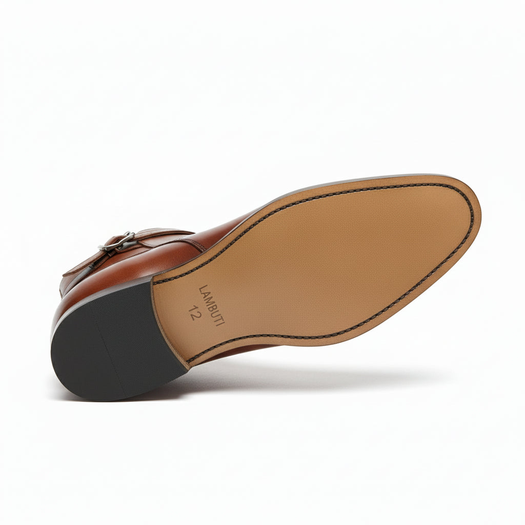 Men's Brown Leather Jodhpur Boots - sole-view