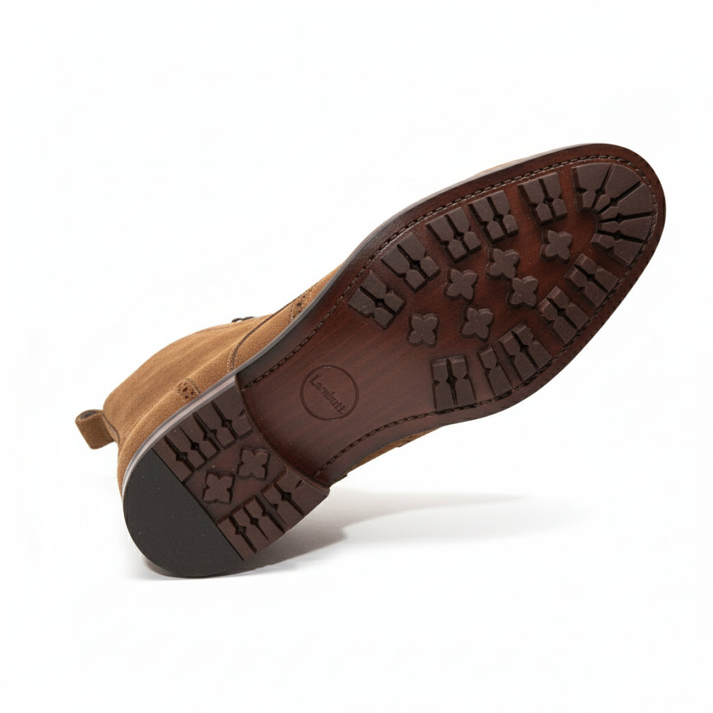 sole-view - Men's Brown Leather Lace-Up Boots