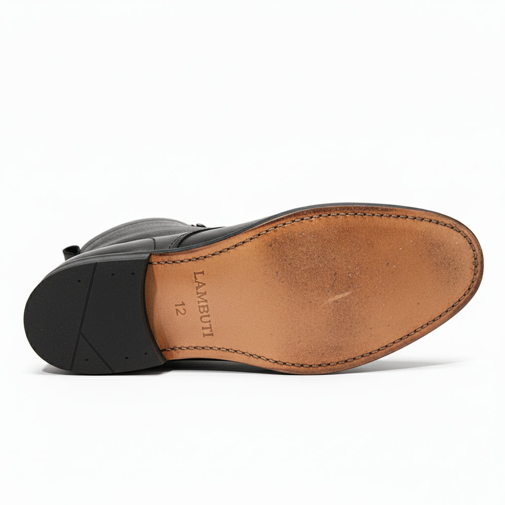 sole-view - Men's Brown Leather Lace-Up Boots