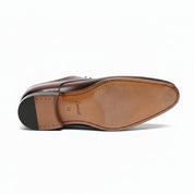 sole-view - Men's Brown Leather Lace-Up Dress Shoes