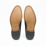 sole-view - Men's Brown Leather Moc-Toe Loafers