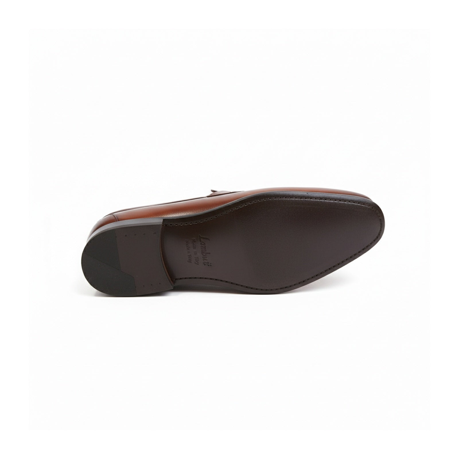 sole-view - Men's Brown Leather Moccasin Dress Shoes