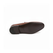 sole-view - Men's Brown Leather Moccasin Dress Shoes