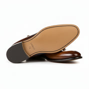 sole-view - Men's Brown Leather Moccasin Loafers