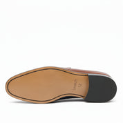 sole-view - Men's Brown Leather Moccasin Loafers