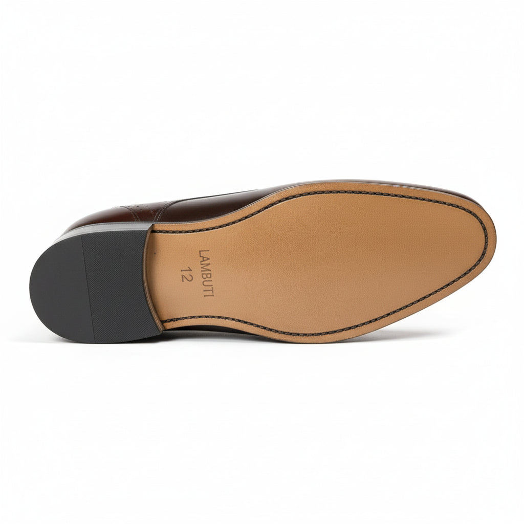 Men's Brown Leather Moccasins - sole-view