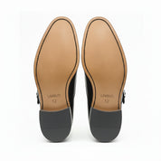 sole-view - Men's Brown Leather Monk Strap Shoes