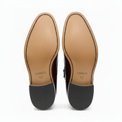 sole-view - Men's Brown Leather Monk Strap Shoes
