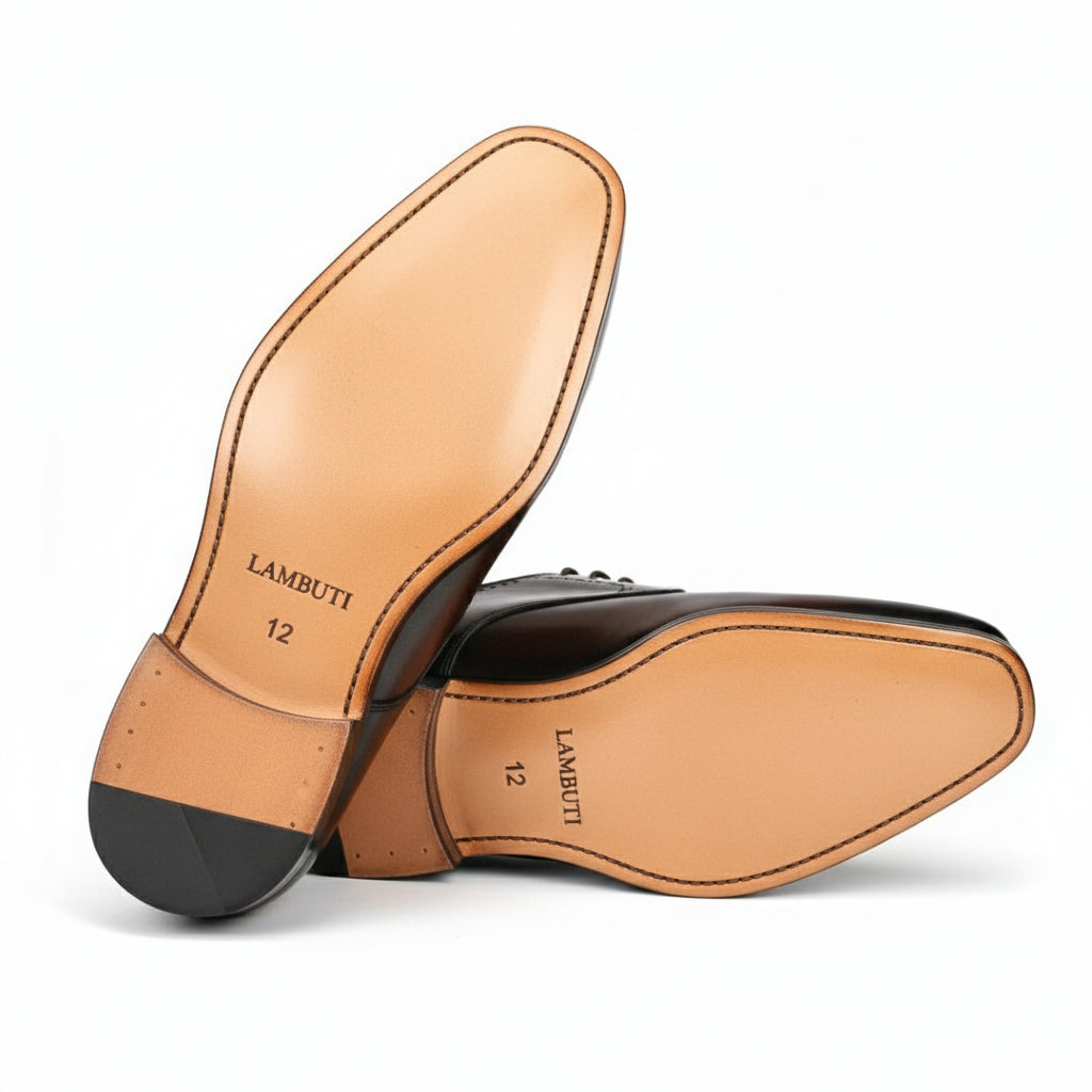 sole-view - Men's Brown Leather Oxford Dress Shoes