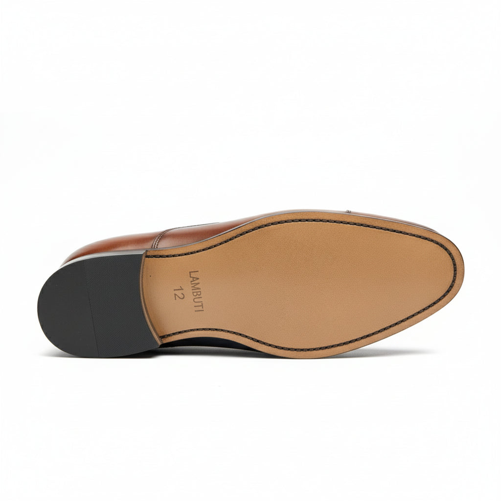 sole-view - Men's Brown Leather Oxford Dress Shoes