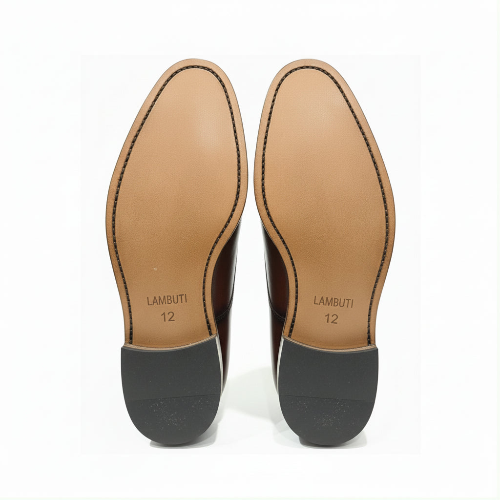 sole-view - Men's Brown Leather Oxford Dress Shoes