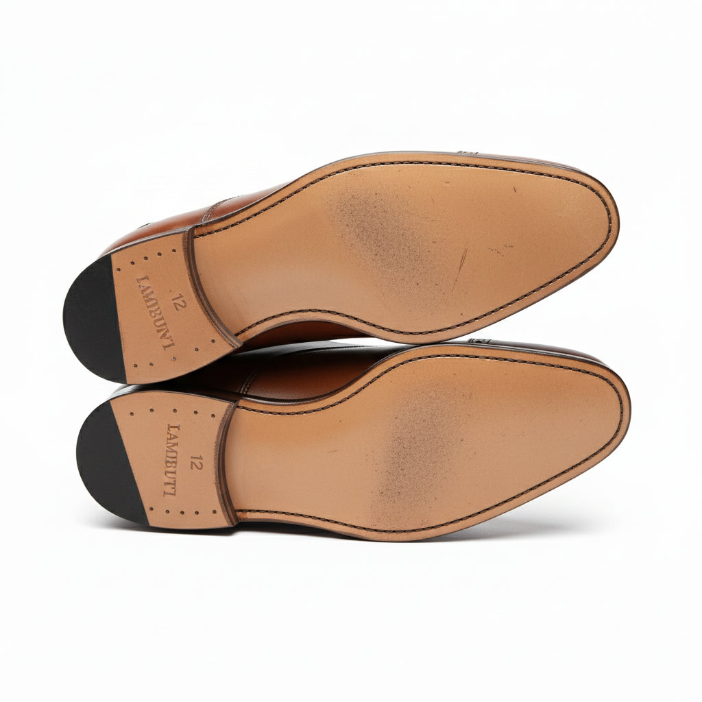 sole-view - Men's Brown Leather Oxford Dress Shoes