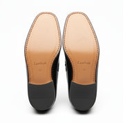 sole-view - Men's Brown Leather Penny Loafer Shoes