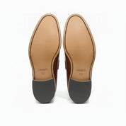 sole-view - Men's Brown Leather Slip-on Dress Shoes