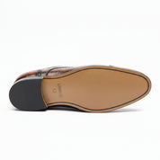 sole-view - Men's Brown Leather Square Toe Dress Shoes
