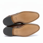 sole-view - Men's Brown Leather Tassel Loafers