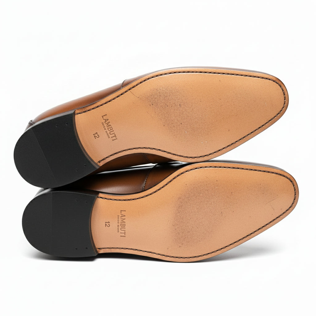 sole-view - Men's Brown Leather Tassel Loafers