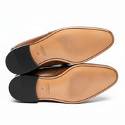 sole-view - Men's Brown Leather Tassel Loafers