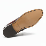 sole-view - Men's Brown Leather Tassel Loafers