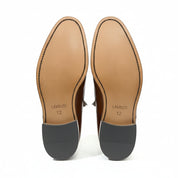 sole-view - Men's Brown Leather Tassel Loafers