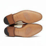 sole-view - Men's Brown Leather Wingtip Brogue Dress Shoes