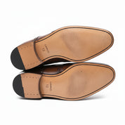 sole-view - Men's Brown Leather Wingtip Brogue Dress Shoes